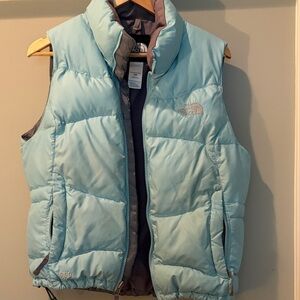The North Face Powder Blue Quilted 550 Puffy Vest